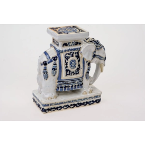 76990 CERAMICZNY BARWNY SŁOŃ FIGURA POSTUMENT POD KWIATKA KWIETNIK (4).jpg