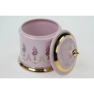 58696 CHODOV KWIATY BOMBONIERA Z RÓŻOWEJ PORCELANY (5).JPG
