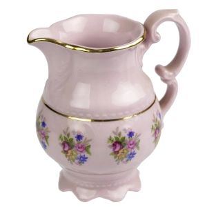 42403 LEANDER RZADKOŚĆ MLECZNIK Z RÓŻOWEJ PORCELANY FASON SONATA KOLOROWE KWIATUSZKI (1).jpg