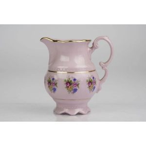 42403 LEANDER RZADKOŚĆ MLECZNIK Z RÓŻOWEJ PORCELANY FASON SONATA KOLOROWE KWIATUSZKI (2).jpg