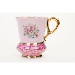 71789 DALOVICE FILIŻANKA KUBEK Z RÓŻOWEJ PORCELANY KOLOROWE KWIATY (2).JPG