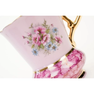 71789 DALOVICE FILIŻANKA KUBEK Z RÓŻOWEJ PORCELANY KOLOROWE KWIATY (3).JPG