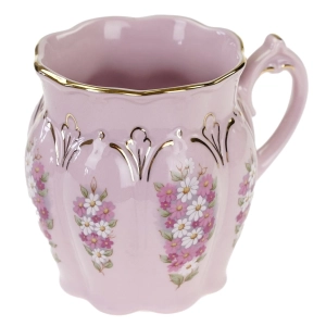 CHODOV HANKA KUBEK FILIŻANKA Z RÓŻOWEJ PORCELANY W STOKROTKI