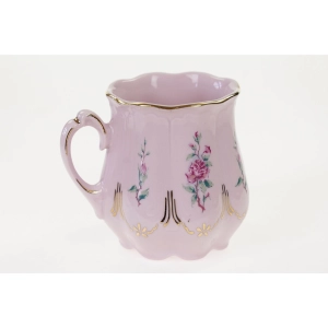 46912 CHODOV KUBEK Z RÓŻOWEJ PORCELANY W RÓŻYCZKI I ZŁOCENIA (4).jpg