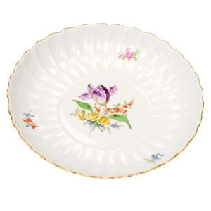 76998 MEISSEN MIŚNIA MISA PATERA KOLOROWE KWIATY (1).jpg