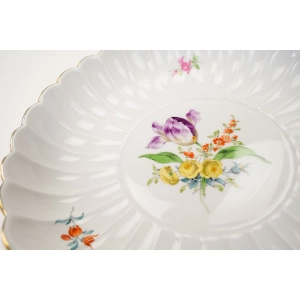 76998 MEISSEN MIŚNIA MISA PATERA KOLOROWE KWIATY (3).jpg