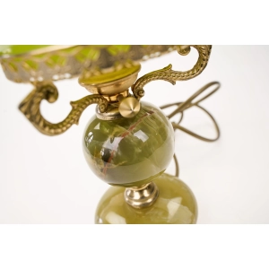 77046 ZIELONA LAMPKA JAK NAFTOWA ONYKS MOSIĄDZ I SZKLANY KLOSIK (3).jpg