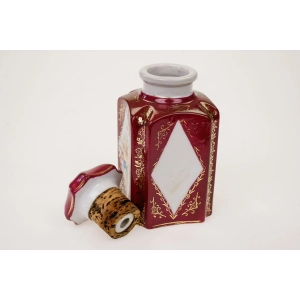77052 PORCELANOWA STARA RĘCZNIE MALOWANA BUTELECZKA NA PACHNIDŁA PERFUMY (4).jpg
