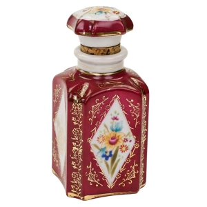 PORCELANOWA STARA RĘCZNIE MALOWANA BUTELECZKA NA PACHNIDŁA PERFUMY II