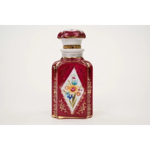 77053 PORCELANOWA STARA RĘCZNIE MALOWANA BUTELECZKA NA PACHNIDŁA PERFUMY II (2).jpg