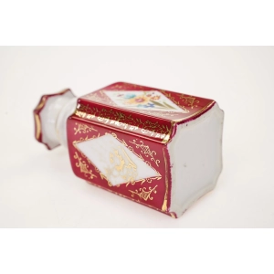 77053 PORCELANOWA STARA RĘCZNIE MALOWANA BUTELECZKA NA PACHNIDŁA PERFUMY II (4).jpg