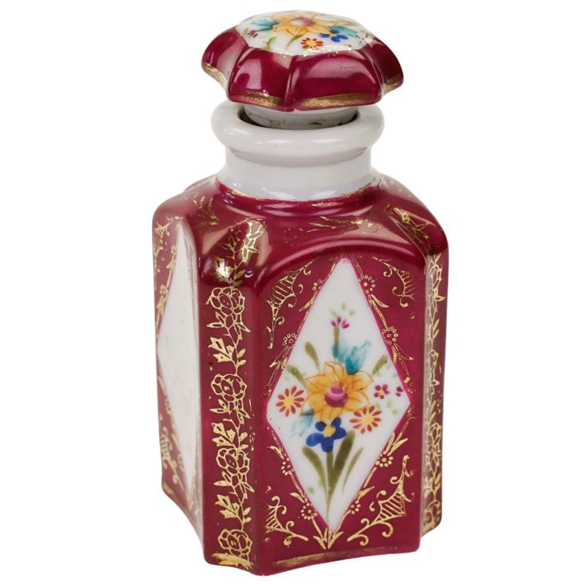 77054 PORCELANOWA STARA RĘCZNIE MALOWANA BUTELECZKA NA PACHNIDŁA PERFUMY III (1).jpg