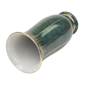 77112 CHIŃSKI WAZON Z LAT 50-TYCH ZIELONY MARMURKOWY Z GOLD RELIEFAMI (5).png