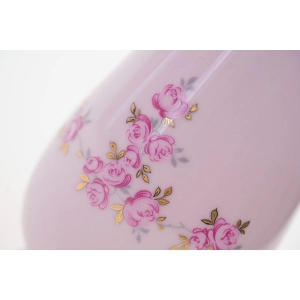 70009 LEANDER ŚLICZNY WAZON Z RÓŻOWEJ PORCELANY RĘCZNIE MALOWANE RÓŻYCZKI (3).JPG