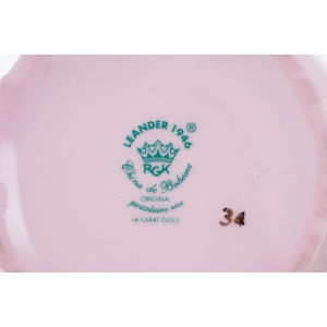 70009 LEANDER ŚLICZNY WAZON Z RÓŻOWEJ PORCELANY RĘCZNIE MALOWANE RÓŻYCZKI (5).JPG