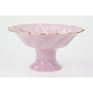 77186 LEANDER FELICJA GŁĘBSZA PATERKA NA NÓŻCE NA CZEKOLADKI Z RÓŻOWEJ PORCELANY KOLOROWE KWIATKI (2).jpg