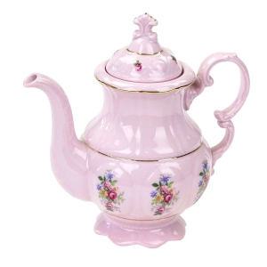 RUDOLF KÄMPF SONATA DZBANEK Z RÓŻOWEJ PORCELANY KOLOROWE KWIATY