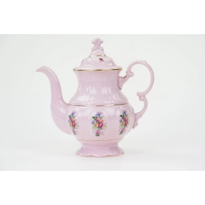 77216 RUDOLF KÄMPF SONATA DZBANEK Z RÓŻOWEJ PORCELANY KOLOROWE KWIATY (2).jpg