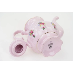 77216 RUDOLF KÄMPF SONATA DZBANEK Z RÓŻOWEJ PORCELANY KOLOROWE KWIATY (5).jpg