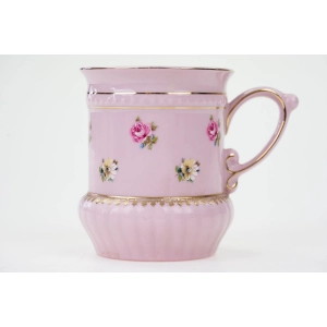 77221 LEANDER ŚLICZNY KUBEK HERO Z RÓŻOWEJ PORCELANY ZŁOCENIA I KWIATECZKI (2).jpg