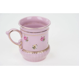 77221 LEANDER ŚLICZNY KUBEK HERO Z RÓŻOWEJ PORCELANY ZŁOCENIA I KWIATECZKI (3).jpg
