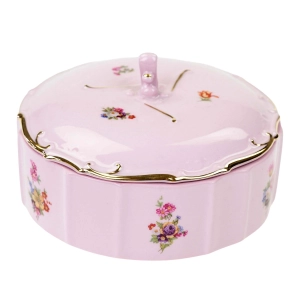 77226 LEANDER BOMBONIERA Z RÓŻOWEJ PORCELANY FASON AMIS KOLOROWE KWIATKI (1).jpg