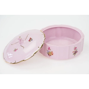 77226 LEANDER BOMBONIERA Z RÓŻOWEJ PORCELANY FASON AMIS KOLOROWE KWIATKI (4).jpg