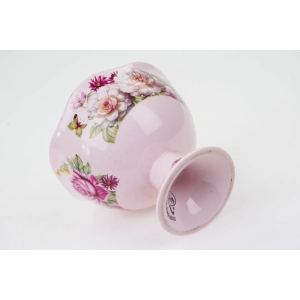 77227 RÓŻOWA PORCELANA PIĘKNY CZESKI PUCHAREK RÓŻE I MOTYLE (3).jpg