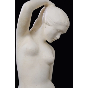 77234 DUŻA CERAMICZNA FIGURA AKT KOBIECY LATA 5060-TE DZIEWCZYNA Z LUSTERKIEM (2).jpg
