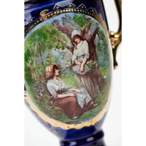 77243 ROYAL WARWICK PIĘKNA KOBALTOWA URNA Z ROMANTYCZNĄ SCENKĄ (2).jpg