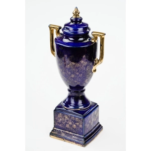 77243 ROYAL WARWICK PIĘKNA KOBALTOWA URNA Z ROMANTYCZNĄ SCENKĄ (4).jpg