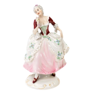 77313 ROYAL DUX ŚLICZNA STARA FIGURA DAMY Z WACHLARZEM RĘCZNIE MALOWANA (1).jpg
