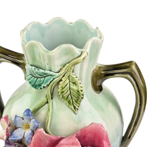 77382 ART NOUVEAU SECESJA PARA FANTASTYCZNYCH PAŁACOWYCH WAZONÓW MAJOLIKA KWIATOWA (8).jpg