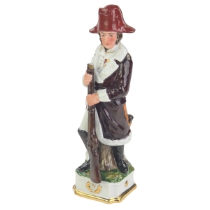 CAPODIMONTE FIGURA ŻOŁNIERZA NAPOLEOŃSKIEGO OFICER PIECHOTY STATUETKA PORCELANOWA