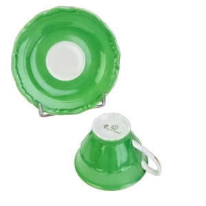 77449 BOGUCICE ZIELONA FILIŻANKA ZE SPODKIEM KOLOROWE LATA 70-TE (6).jpg