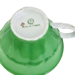 77449 BOGUCICE ZIELONA FILIŻANKA ZE SPODKIEM KOLOROWE LATA 70-TE (8).jpg