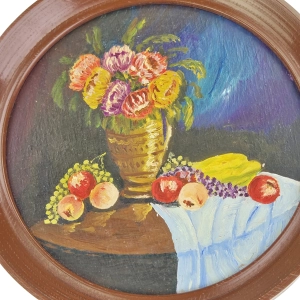 77453 OBRAZ OLEJNY NA DYKCIE MARTWA NATURA W DREWNIANEJ RAMIE (2).jpg