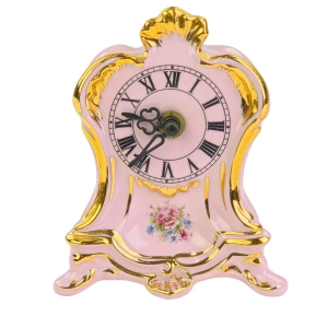 DALOVICE RÓŻOWA PORCELANA ZEGAR BUKIET KWIATÓW