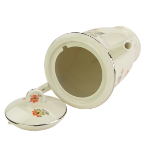 77591 BLOCH &amp; CO CUDOWNY DZBANEK DO KAWY ART-DECO KOŚĆ SŁONIOWA I POMARAŃCZOWE KWIATY (10).jpg