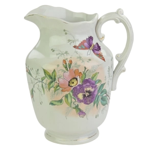 ŚLICZNY CERAMICZNY DZBAN BRATKI MAKI I MOTYL Z ZESTAWU UWALNIANEGO