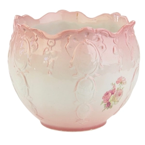 77648 ALCOBAÇA SECESYJNA CERAMICZNA DONICA OSŁONKA NA DONICZKĘ RÓŻE (2).jpg