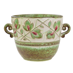 77649 WŁOCHY STARA CERAMICZNA DONICA OSŁONKA NA DONICZKĘ Z USZAMI (2).jpg