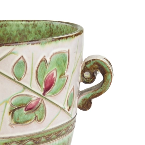 77649 WŁOCHY STARA CERAMICZNA DONICA OSŁONKA NA DONICZKĘ Z USZAMI (5).jpg