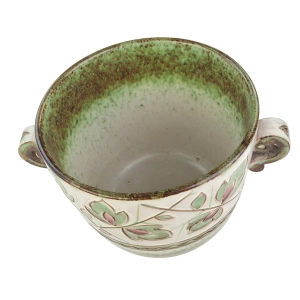77649 WŁOCHY STARA CERAMICZNA DONICA OSŁONKA NA DONICZKĘ Z USZAMI (6).jpg
