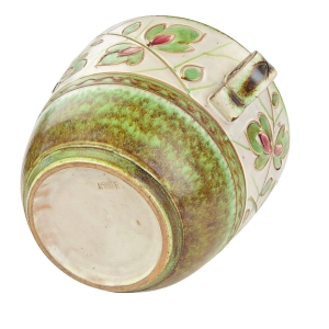 77649 WŁOCHY STARA CERAMICZNA DONICA OSŁONKA NA DONICZKĘ Z USZAMI (8).jpg