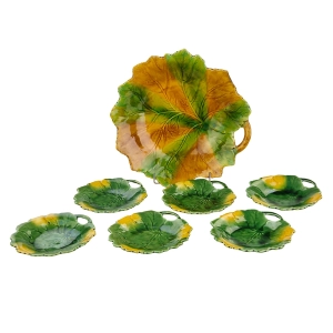 77714 VILLEROY &amp; BOCH CUDOWNY SERWIS DESEROWY LIŚCIE MAJOLIKA 1+6 (2).jpg