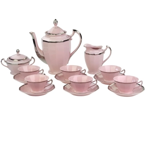 77721 CHODOV GRANIASTY SERWIS DO KAWY 6 OSÓB Z RÓŻOWEJ PORCELANY CUDEŃKO SREBRZENIA (4).jpg