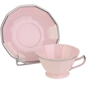 77721 CHODOV GRANIASTY SERWIS DO KAWY 6 OSÓB Z RÓŻOWEJ PORCELANY CUDEŃKO SREBRZENIA (11).jpg