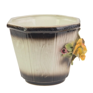 77737 WŁOCHY BASSANO CERAMICZNA PIĘKNA DONICA OSŁONKA NA DONICZKĘ ŻARDINIERA PLASTYCZNE RÓŻE (3).jpg