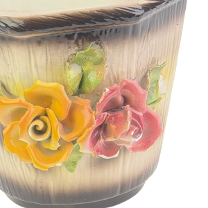 77737 WŁOCHY BASSANO CERAMICZNA PIĘKNA DONICA OSŁONKA NA DONICZKĘ ŻARDINIERA PLASTYCZNE RÓŻE (6).jpg
